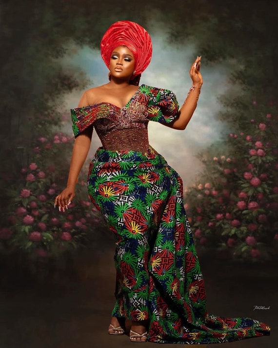 Ankara Fashion Wears, Long Ankara Dress, Ankara Outfit, Ankara