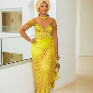 Nigerian wedding attire, Igbo wedding dress for bride, African George dress, Igbo bridal dress, African wedding dress, African clothing