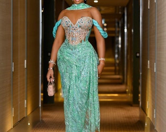 Nigerian  wedding attire, Igbo wedding dress for bride, African  George  dress, Elegant classy dress,African wedding dress,African clothing