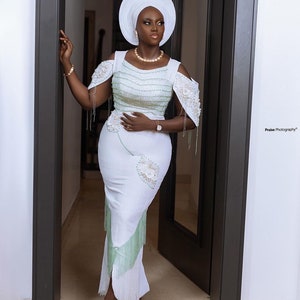 Nigerian wedding dress, Yoruba wedding dress, Regal Asooke dress, Owambe dress, African wedding dress, African clothing, Yoruba bridal dress
