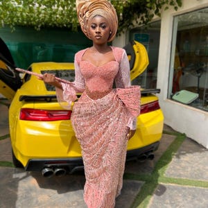 Nigerian wedding attire, Igbo wedding dress, African bridal dress, Elegant classy dress, African wedding dress, Yoruba wedding dress