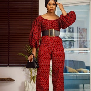 African print jumpsuit, Ankara jumpsuit, African print full length jumpsuit, African clothing, African fashion, Women jumpsuit