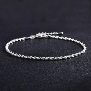 Ankle Bracelet Women 925 Sterling Silver Anklet Foot Jewelry Chain Beach