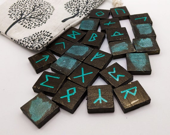 Hand-Painted Elder Futhark Runes Set