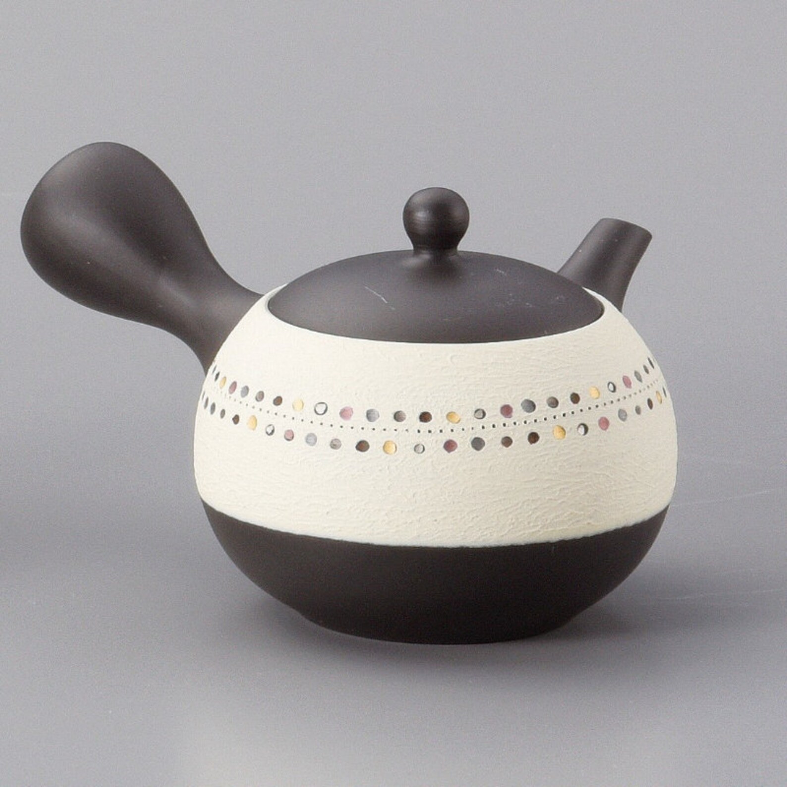 Tokoname ware Kyusu Japanese teapot white roulette cut Etsy
