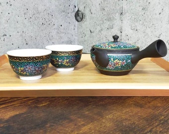 Tokoname ware and Kutani ware collaboration Kyusu teapot Yunomi teacup set
