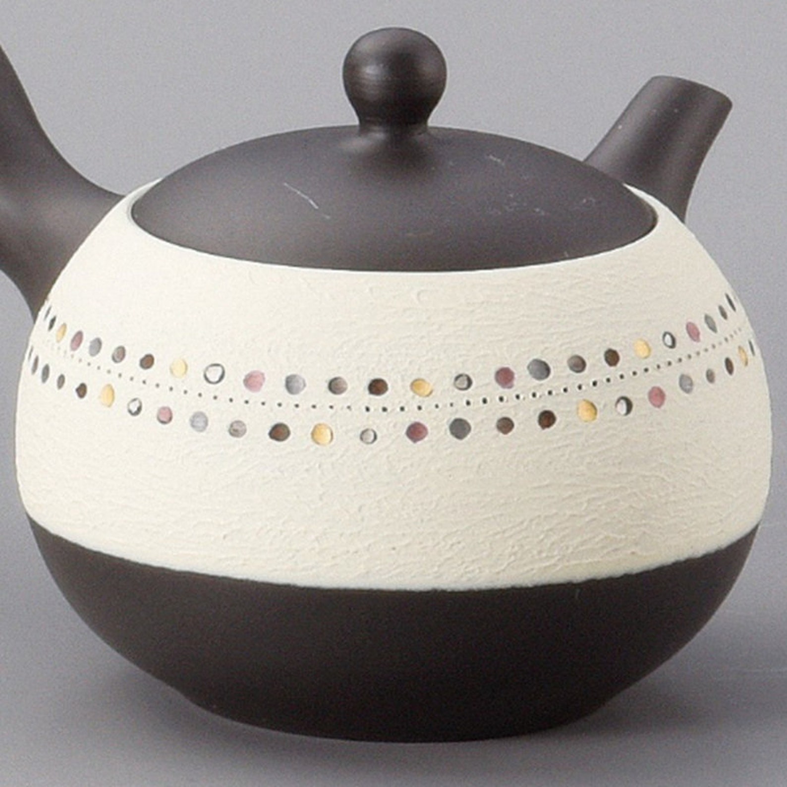 Tokoname ware Kyusu Japanese teapot white roulette cut Etsy