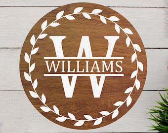 Monogram Last Name Sign SVG, Glowforge Laser Cut Files (Digital Download)