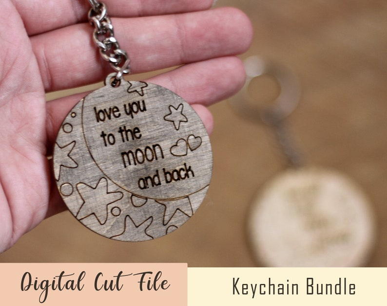 Keychain Svg Moon Keychain Svg Laser Love You to Etsy Israel