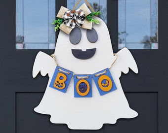 Znak ducha SVG, plik wycinany laserowo na drzwi z okazji Halloween (pobranie cyfrowe)