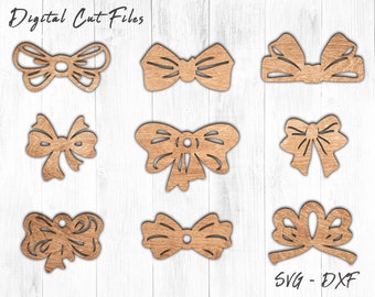 Bow 3D SVG for Laser Files, Glowforge SVG Files, Bow SVG, Bow Cut Files, Bow Laser Template, CnC Cutting Files, Bow Design Cut File, Vector