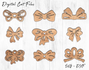 Bow 3D SVG for Laser Files, Glowforge SVG Files, Bow SVG, Bow Cut Files, Bow Laser Template, CnC Cutting Files, Bow Design Cut File, Vector