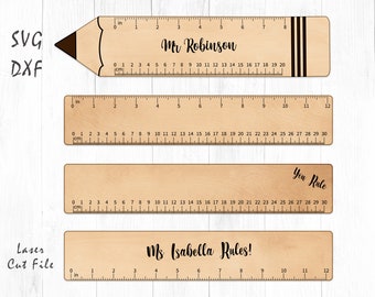 Ruler Laser Cut Files, 30cm 12 inch (svg, dxf, pdf, ai, eps Digital Download)