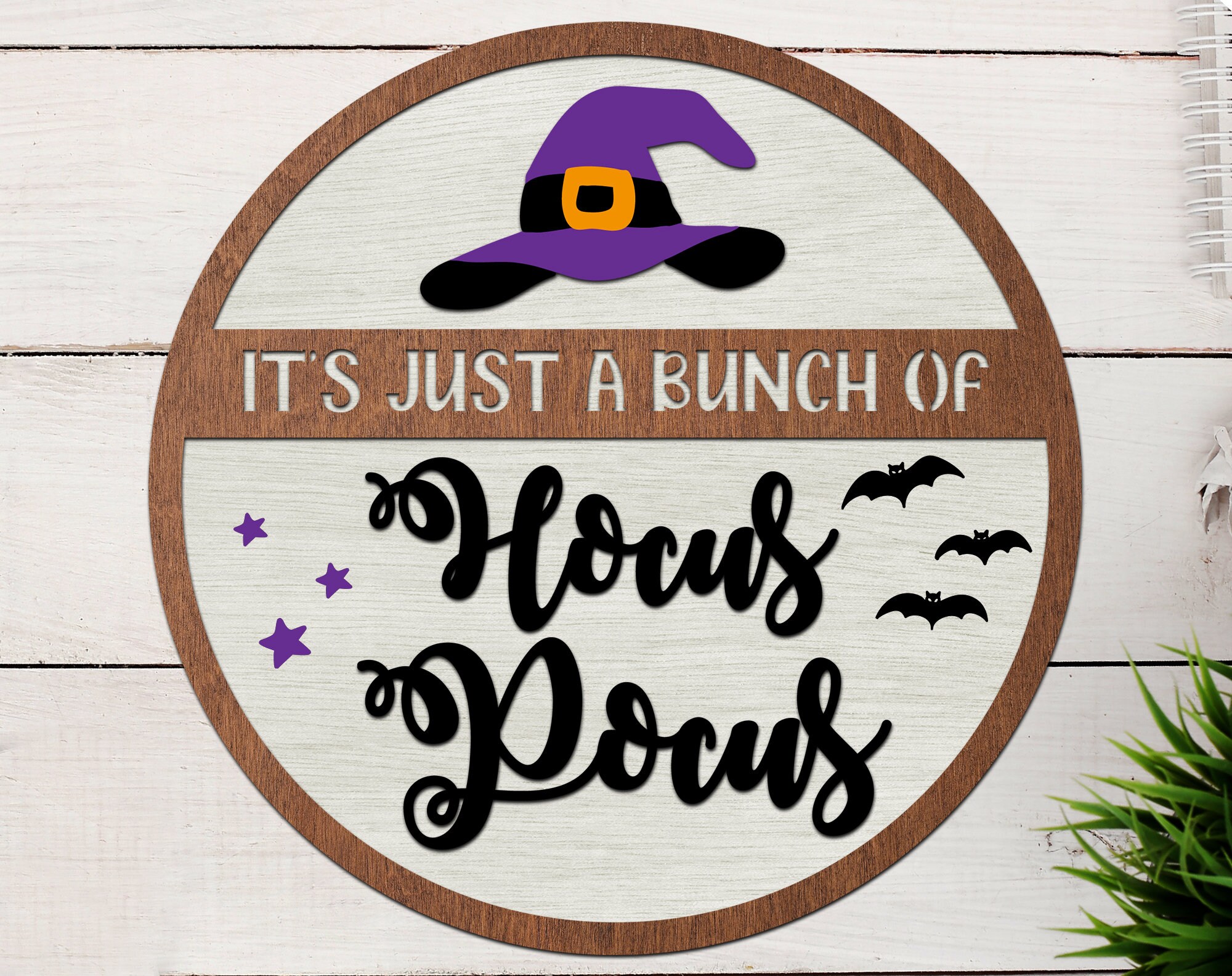 Hocus Pocus Round Sign Laser Cut File, Halloween SVG (digital File) - Etsy