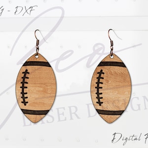 Football Earring SVG Laser File l Footbal Dangle Earring SVG l Rugby Ball Earring DXF file l Soccer Earring File l Earring Template svg