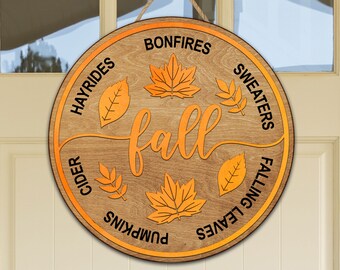 Fall Door Hanger SVG File | Laser Cut Design (Digital Download)