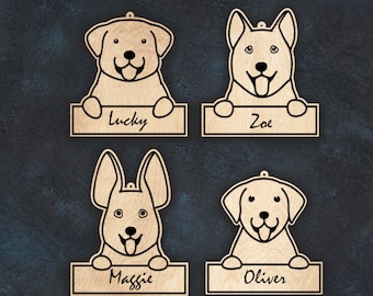 Dog Face Ornament SVG Bundle | Laser Cut Pet Ornament (Digital Download)