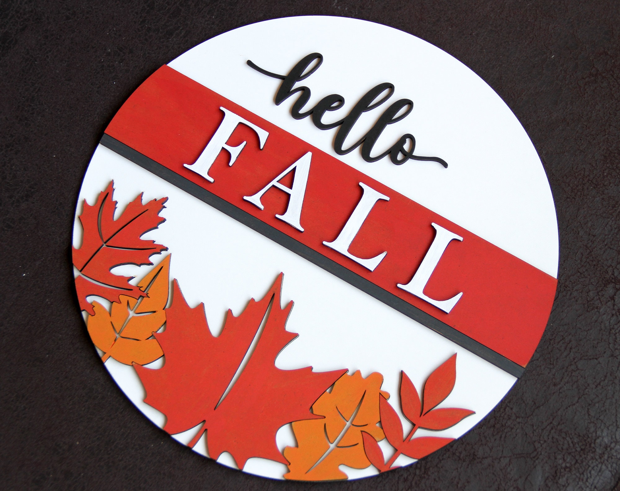 Hello Fall Round Sign SVG, Laser Cut Files (digital File) - Etsy