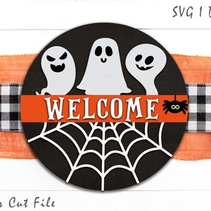 Welcome Ghost Sign SVG l Halloween Sign svg l Glowforge Cut File l Laser Files l Halloween cut file