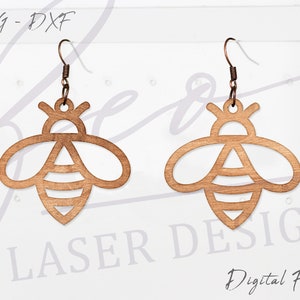 Bumble Bee Earring SVG, Laser Cut File (Digital Download)