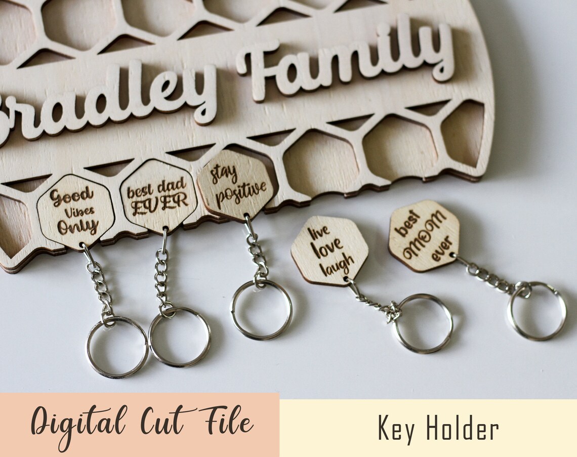 Svg Files Keychain Wall Key Holder Laser Cut CNC Etsy