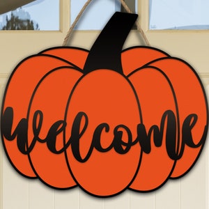 Pumpkin 3D Laser Cut Files SVG, Welcome Sign SVG, Fall Glowforge Ready Files, Fall Sign svg - Digital Files, Zeo Laser Designs