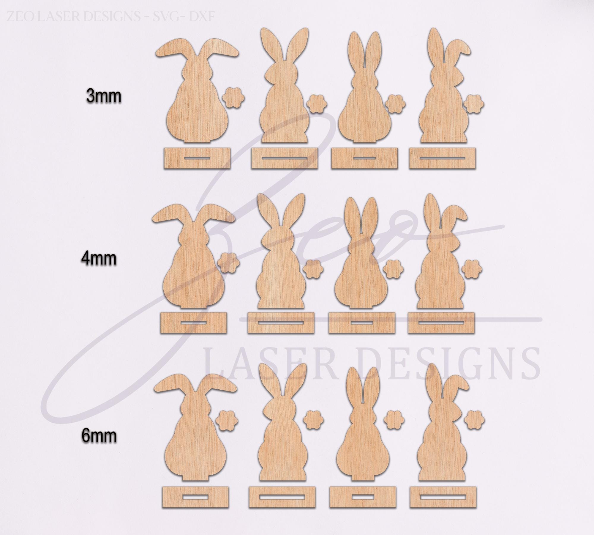 Easter Bunny Standing SVG Bundle, Rabbit Shelf Sitter, Laser Cut File ...