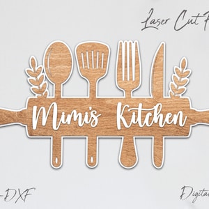 Cucina segno SVG l Glowforge segno File l taglio laser decorazione della parete SVG l DXF tagliare file l Glowforge file in formato svg l mamma Glowforge l Glowforge pronto