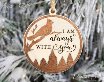 Cardinal Ornament SVG, Memorial Laser Cut File (Digital File)