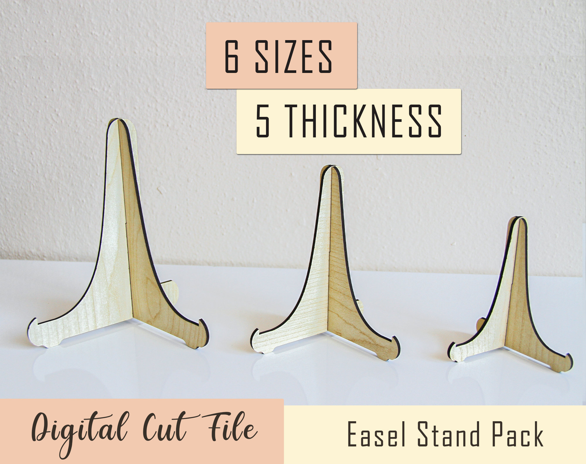 Easel Stand SVG L 6 Sizes 5 Thickness Easel Display SVG L SVG