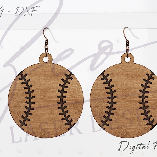 Baseball Earrings SVG, Earring SVG For Glowforge, Laser Cut File, Glowforge Project, Glowforge Acrylic, Earring svg Glowforge