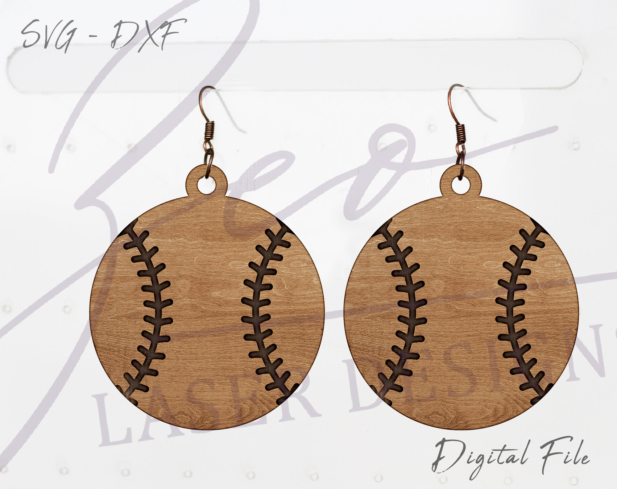 Baseball Earrings SVG, Earring SVG For Glowforge, Laser Cut File, Glowforge Project, Glowforge Acrylic, Earring svg Glowforge