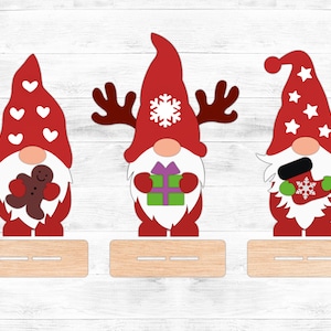 Weihnachtszwerg Bundle SVG l Stehende 6 Zwerge Laser Cut-Dateien l Glowforge SVG-Dateien l Weihnachtsverzierung svg Laser Cut-Datei