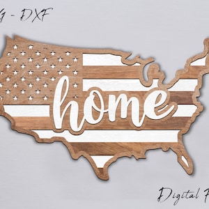 America Laser Cut file SVG Glowforge File, USA svg file, 4th of July svg, American Flag svg, Independence Day