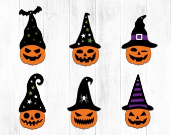 Pumpkin Halloween Ornaments SVG Bundle, Laser Cut Files (Digital Download)