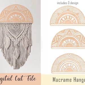 Macrame Hanger Laser Cut File, Glowforge SVG, Laser Cut Files Macrame - Download for Laser Cnc,  Cutting Thread Art Hanger