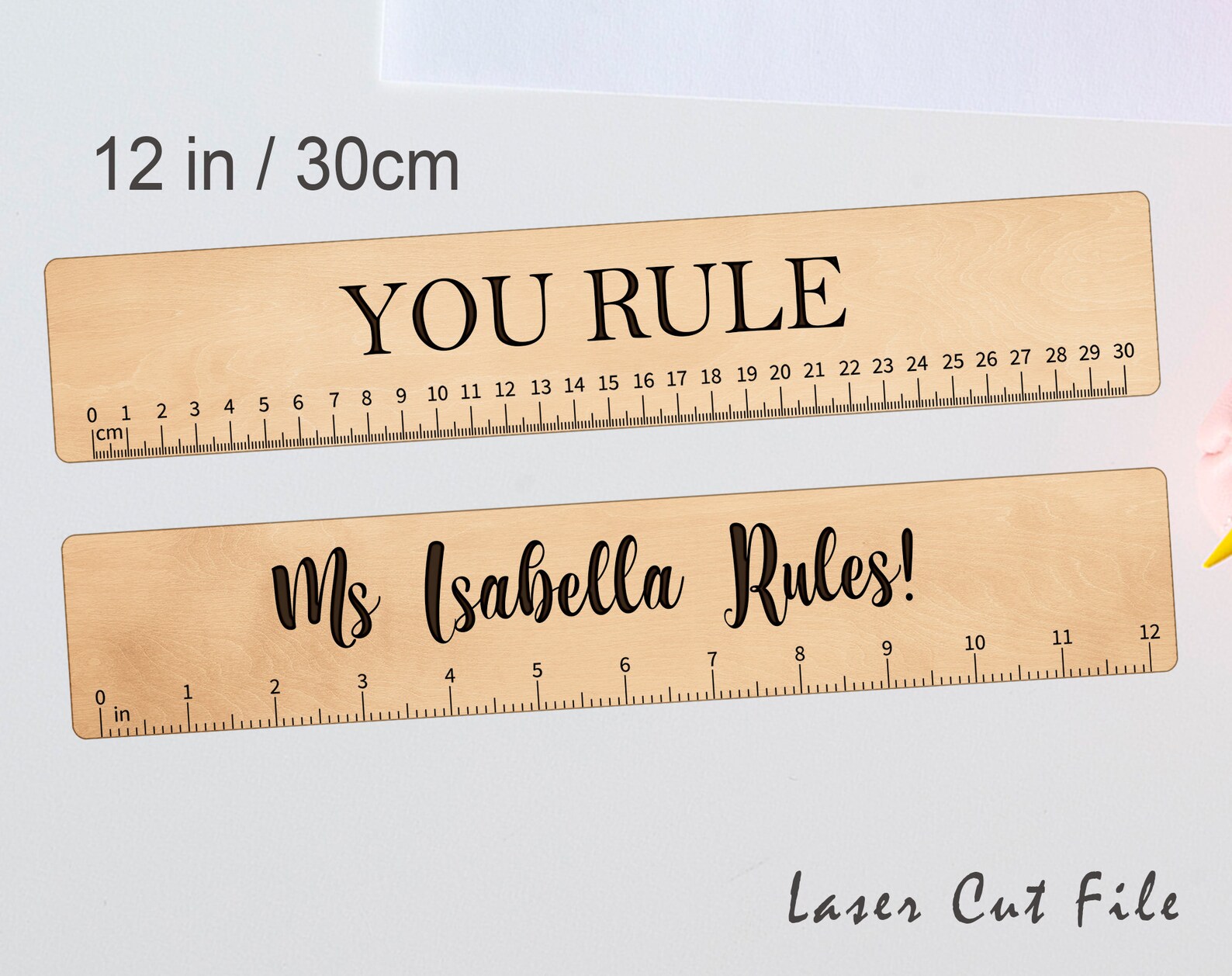 Ruler Laser Cut File L Centimeters and Inches L Glowforge - Etsy