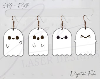 Ghost Earrings SVG Laser Cut File | Halloween DIY (Digital Download)