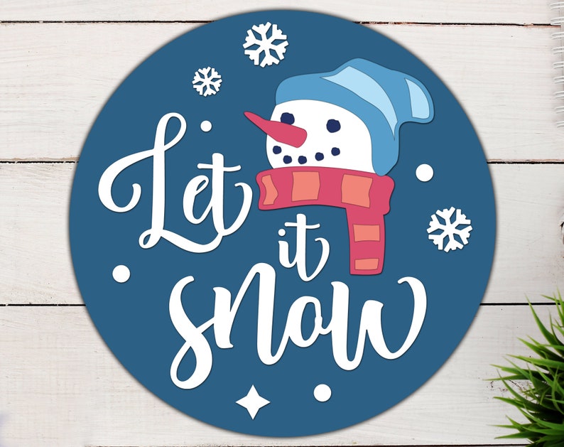 Let It Snow SVG Snowman Sign Svg Christmas Decor SVG Laser - Etsy