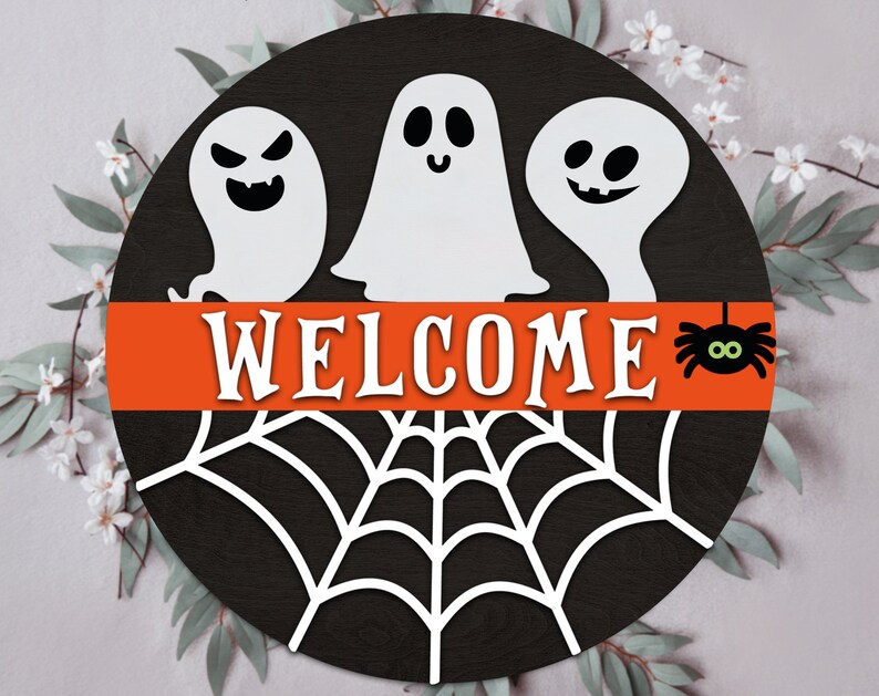 Halloween Door Sign Bundle SVG Haunted Home SVG Welcome My - Etsy