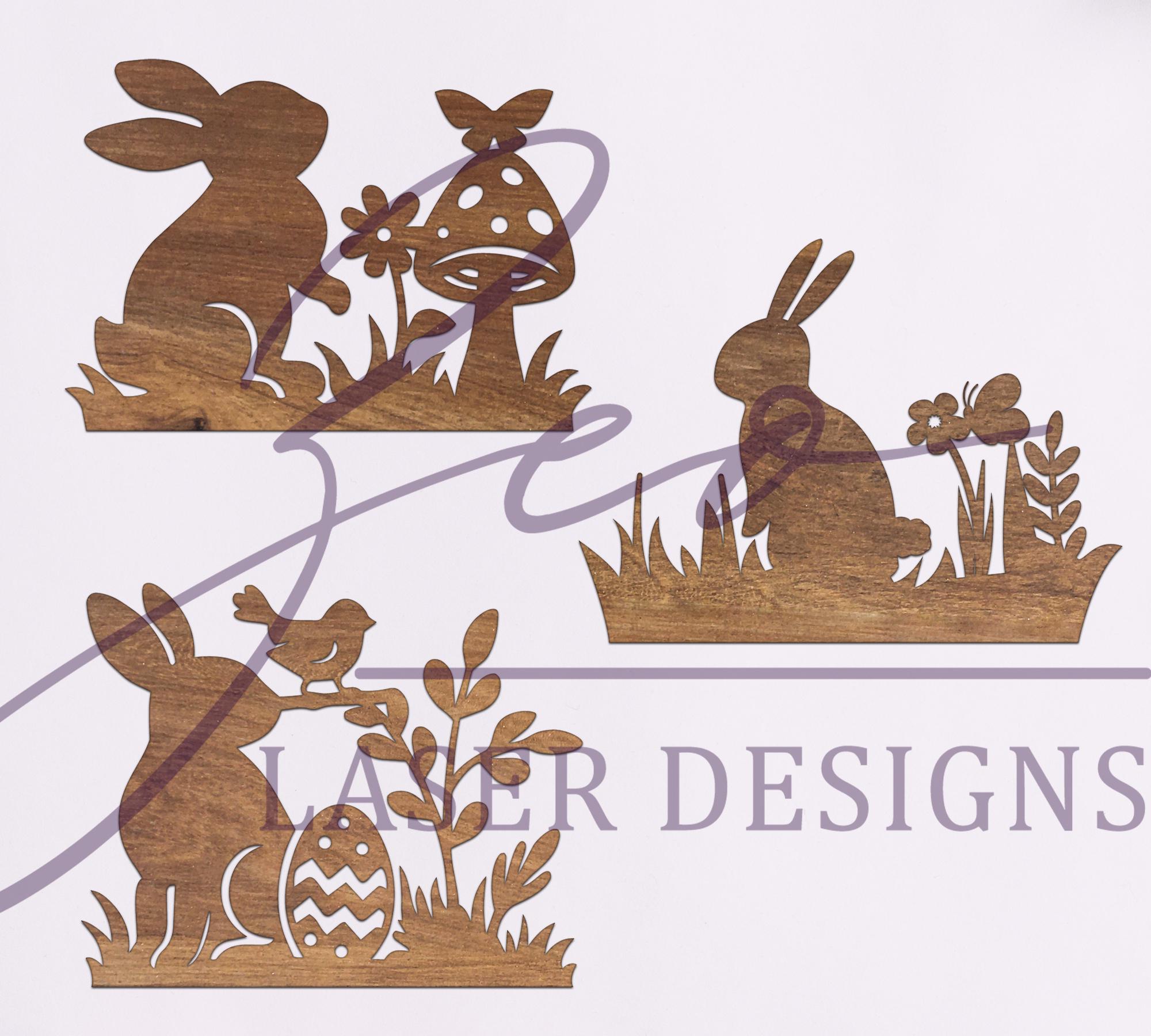 Standing Bunny SVG Bundle, Easter Shelf Sitters, Spring Laser Cut Files ...