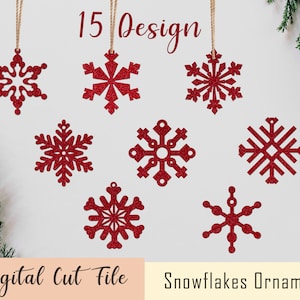 Schneeflocke SVG l Glowforge Ornament-Datei l Weihnachtsverzierungen SVG l Glowforge-Dateien l Laser-Schnitt-Datei l Winter svg l Weihnachtssvg