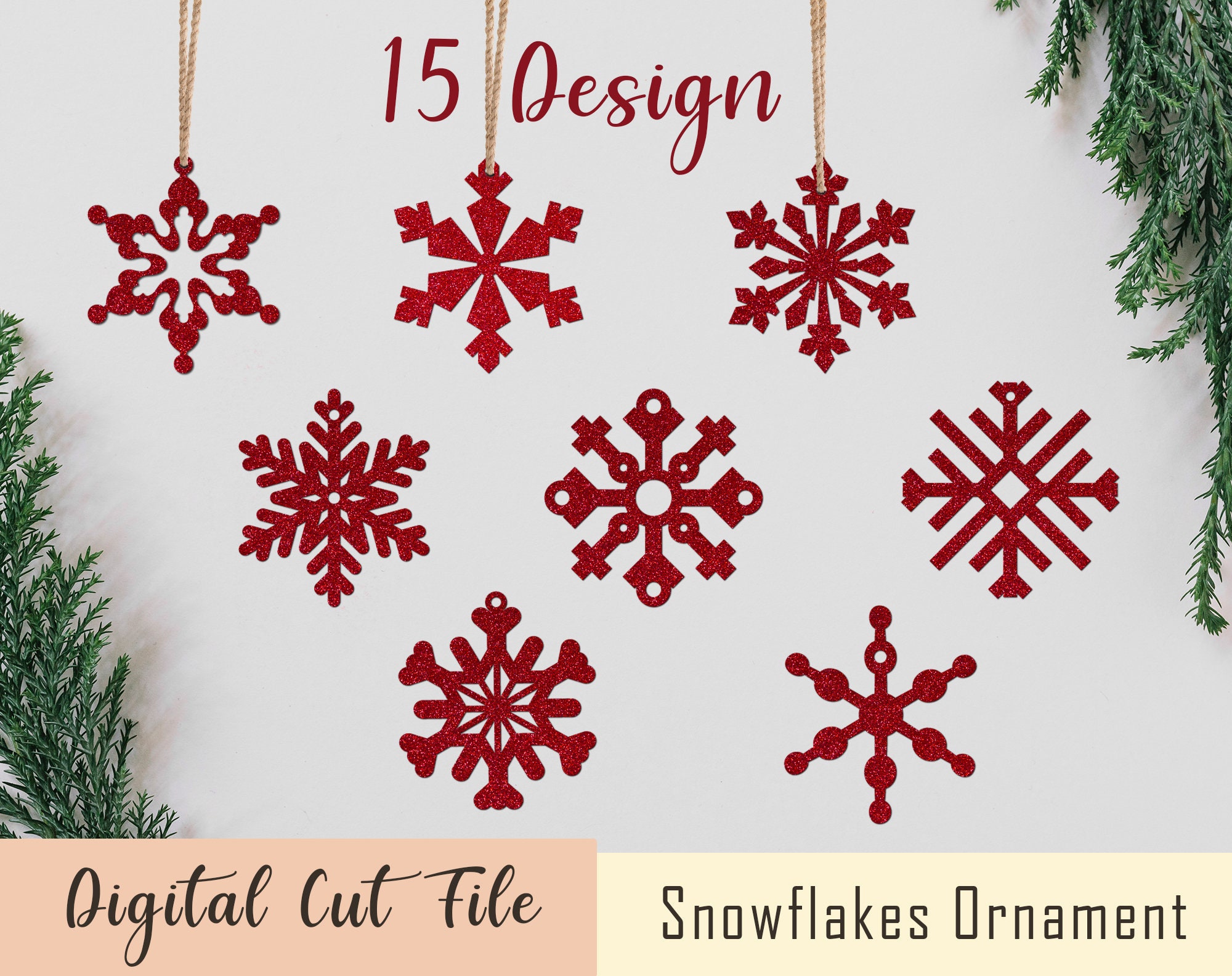 Snowflake SVG l Glowforge Ornament file l Christmas Ornaments SVG l  Glowforge Files l Laser cut File l Winter svg l Christmas svg