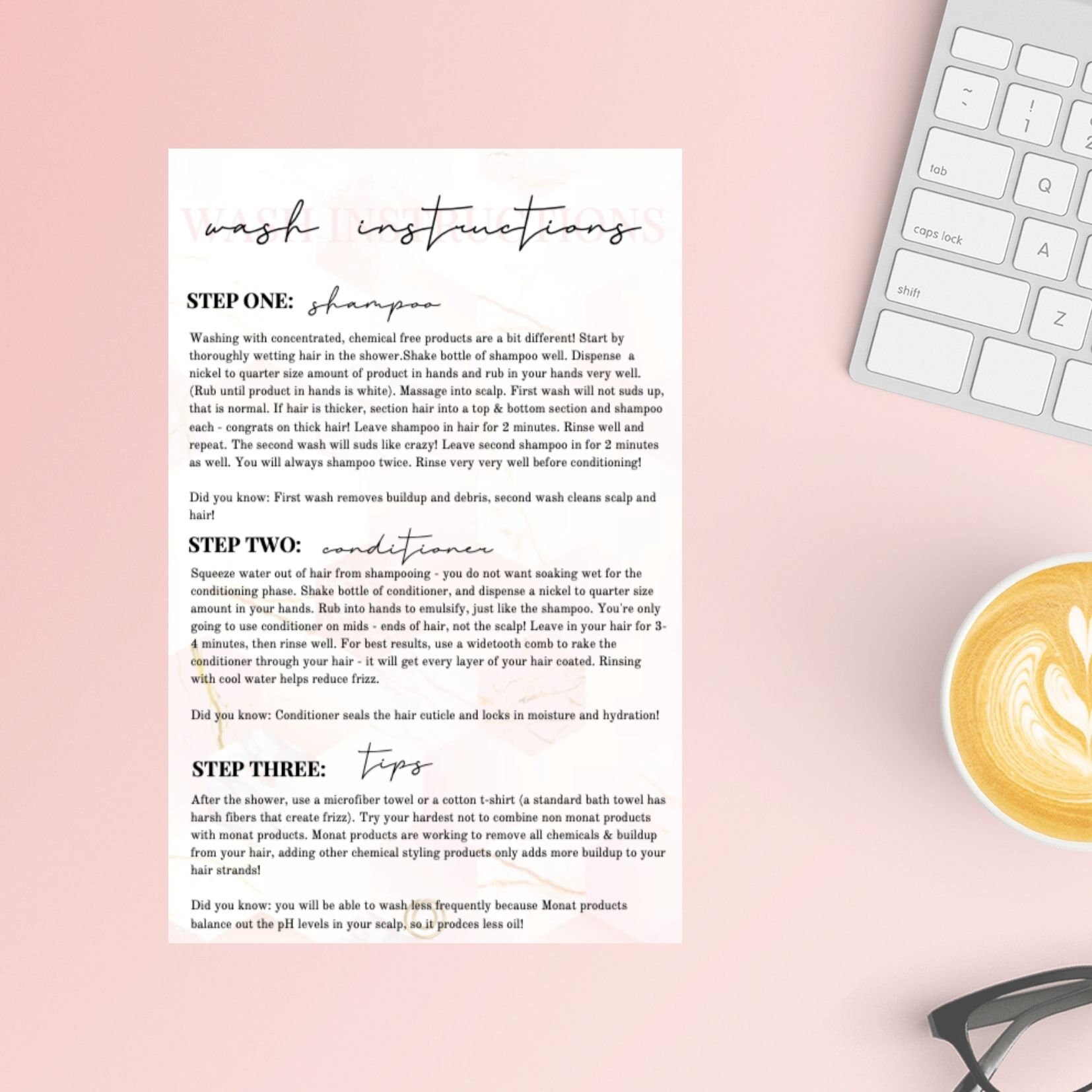 Monat Wash Instructions Digital Download - Etsy