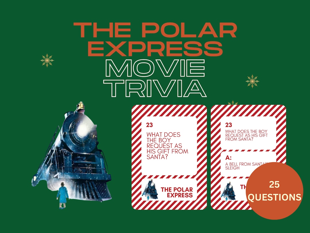 Christmas Movie Trivia Polar Express Christmas Party Game Printable