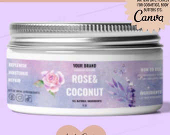 DIY Glasetikettenvorlage, Kosmetik DIY Label, Canva Template