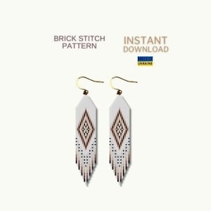 Brick Stitch Fringe Earring Pattern, Ethnic Aztec Seed Bead Earring Pattern Indigenous Native inspired, Do It Yourself, DIY Digital Download