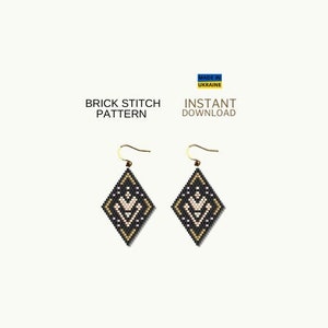 Padrão de ponto de tijolo, padrão de brinco de semente, padrão de miçangas, padrão exclusivo de ponto de tijolo, fabricação de joias, faça você mesmo, download