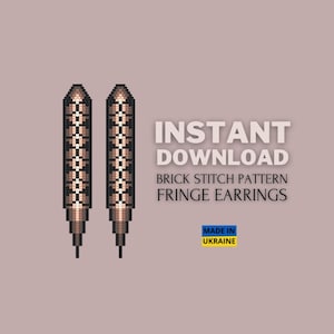 Brick stitch pattern, Bead Earrings Patern, Fringe earrings pattern, Brickstitch Earring pattern, Do it Yourself, Instant Digital Download