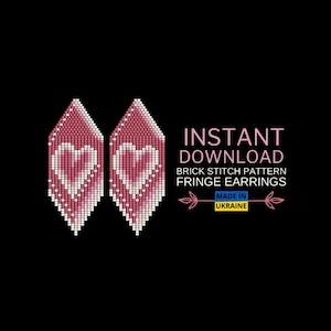 Beaded Fringe Valentine Earring Pattern Heart Seed Bead